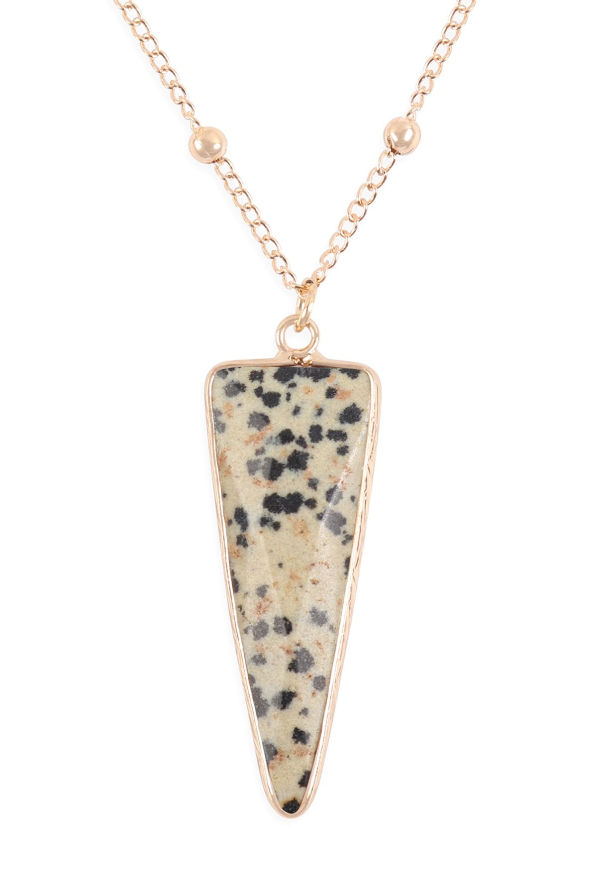 Hdn3119 - Arrowhead Shape Stone Pendant Necklace - LOLA LUXE