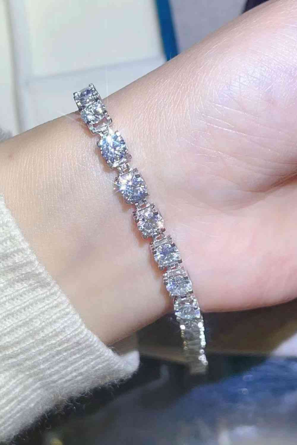 10 Carat Moissanite Platinum-Plated Bracelet - lolaluxeshop