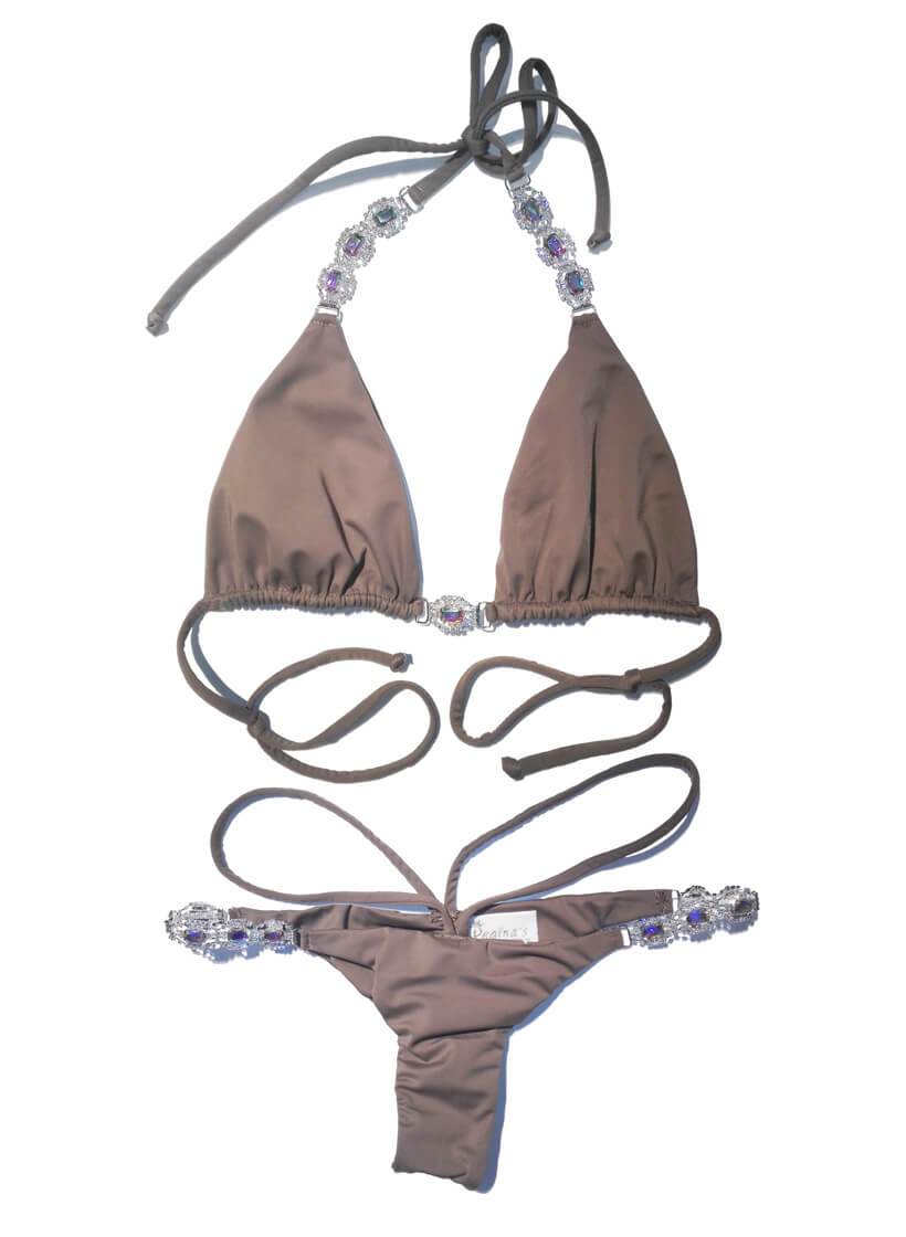 Shanel Triangle Top & Tango Bottom - Brown - LOLA LUXE