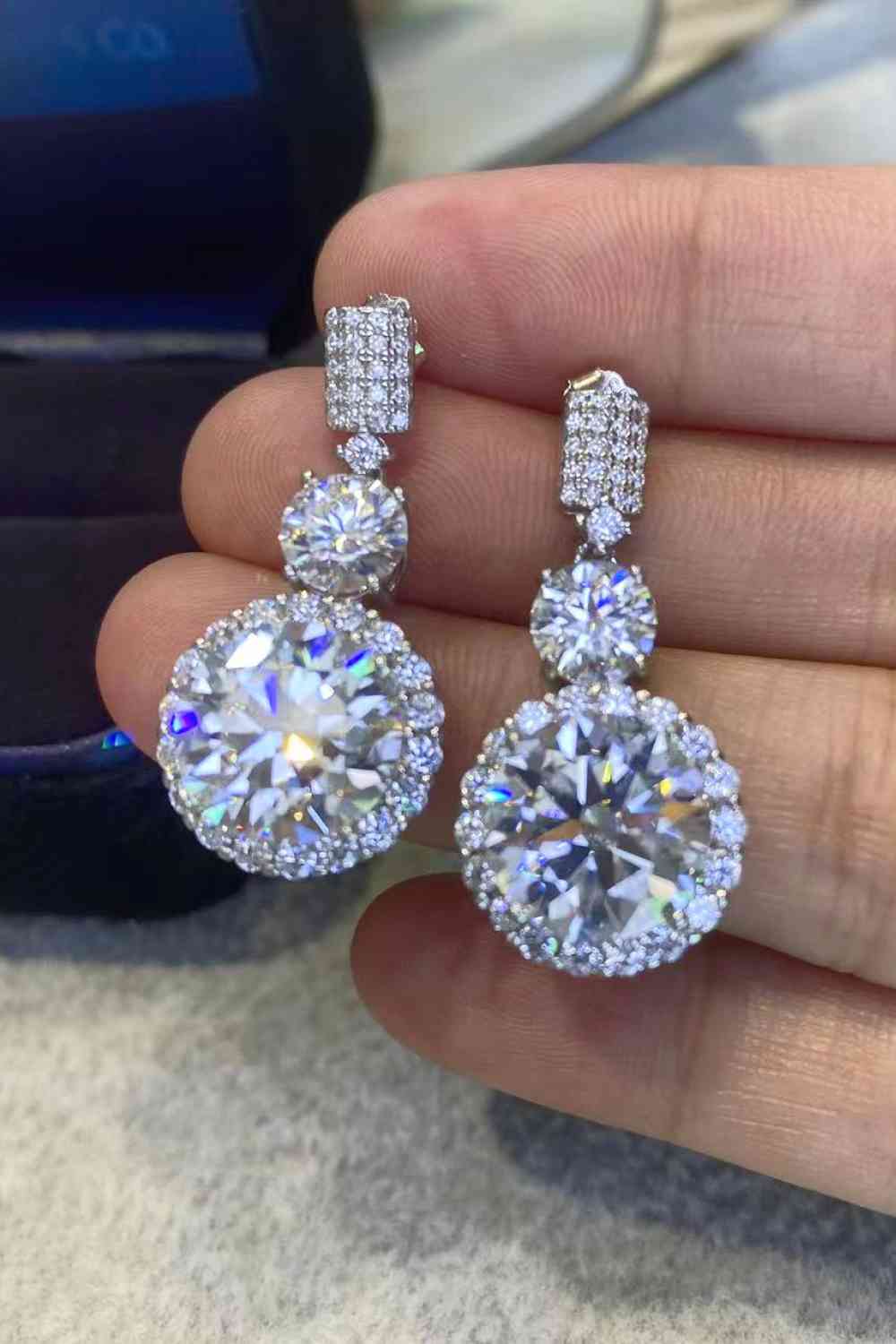 12 Carat Moissanite Platinum-Plated Drop Earrings - lolaluxeshop