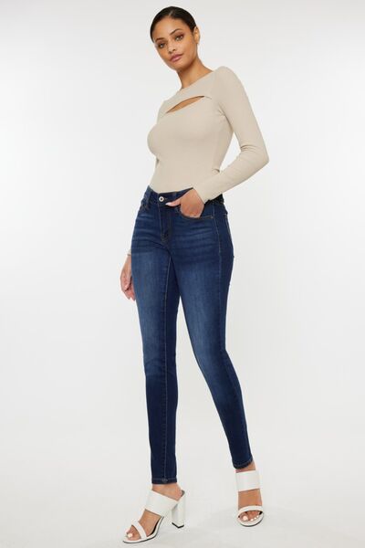 Kancan Mid Rise Gradient Skinny Jeans - lolaluxeshop