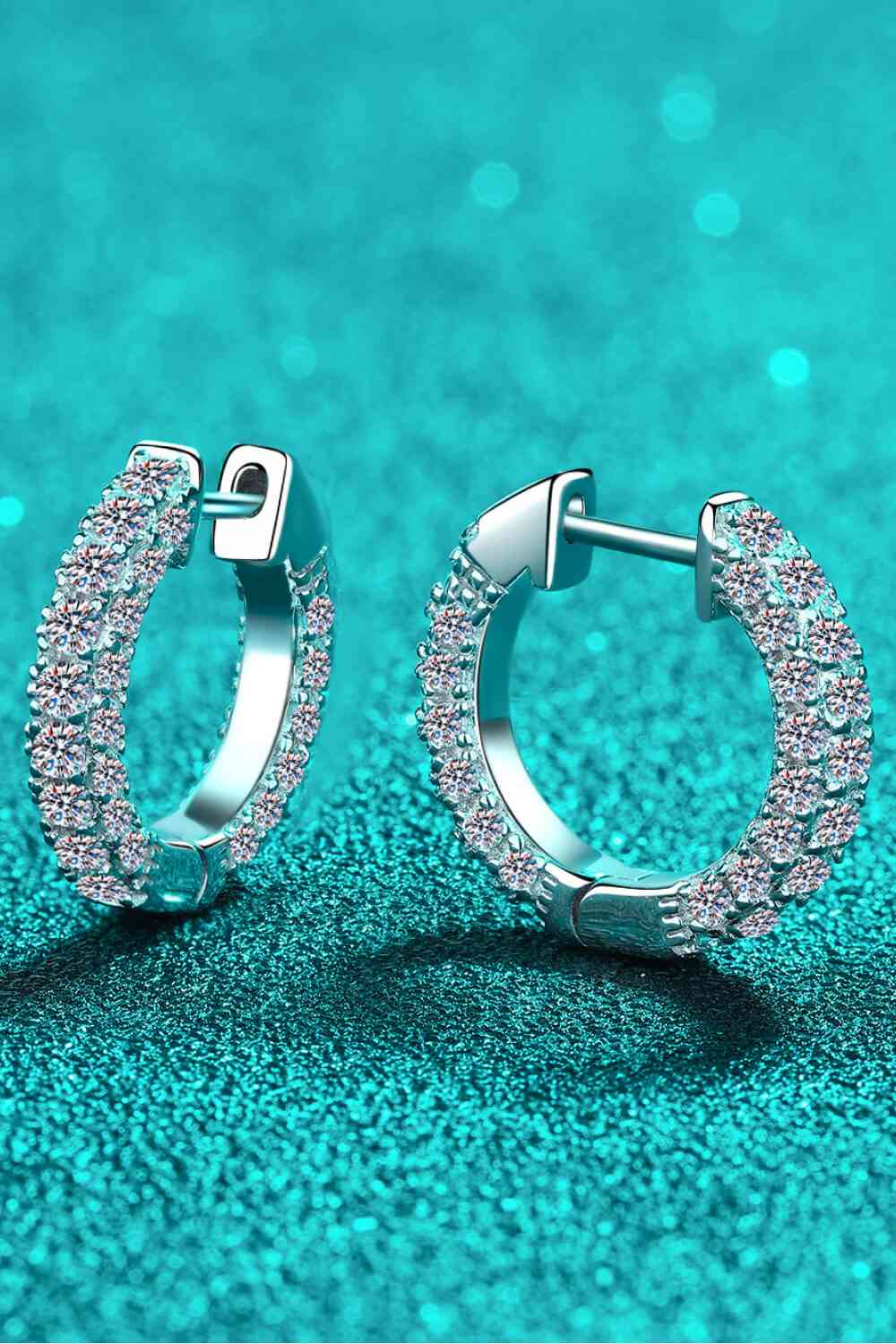 925 Sterling Silver Moissanite Huggie Earrings - lolaluxeshop