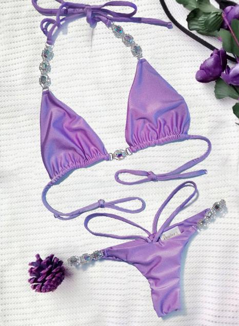 Shanel Triangle Top & Tango Bottom - Purple - LOLA LUXE