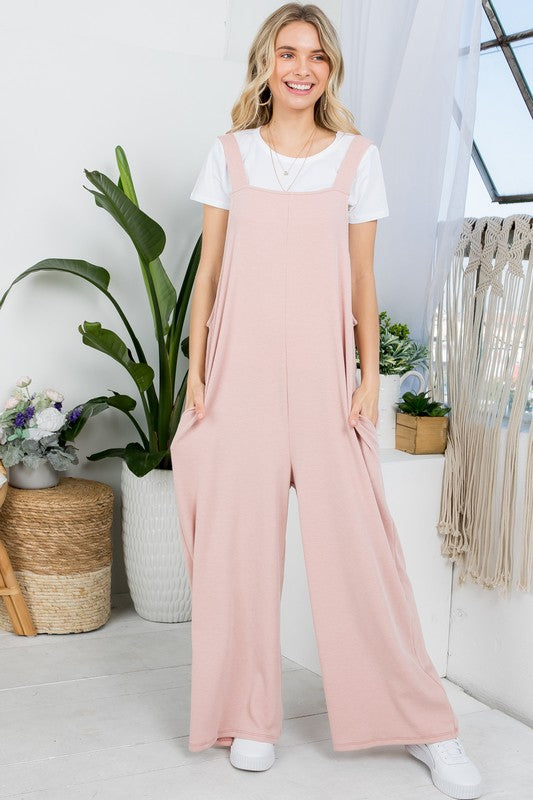 PLUS SLEEVELESS WIDE LEG JUMPSUITS - LOLA LUXE