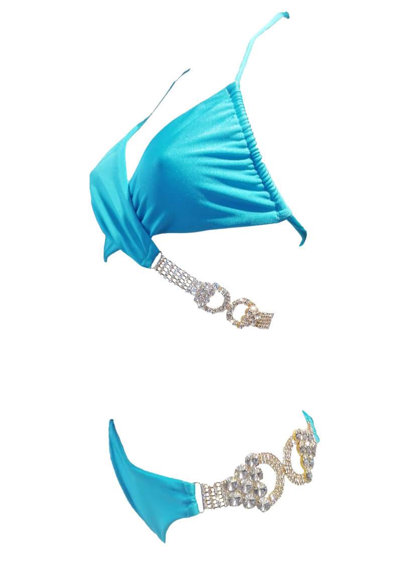 Gina Wrap Top & Skimpy Bottom - Turquoise - LOLA LUXE