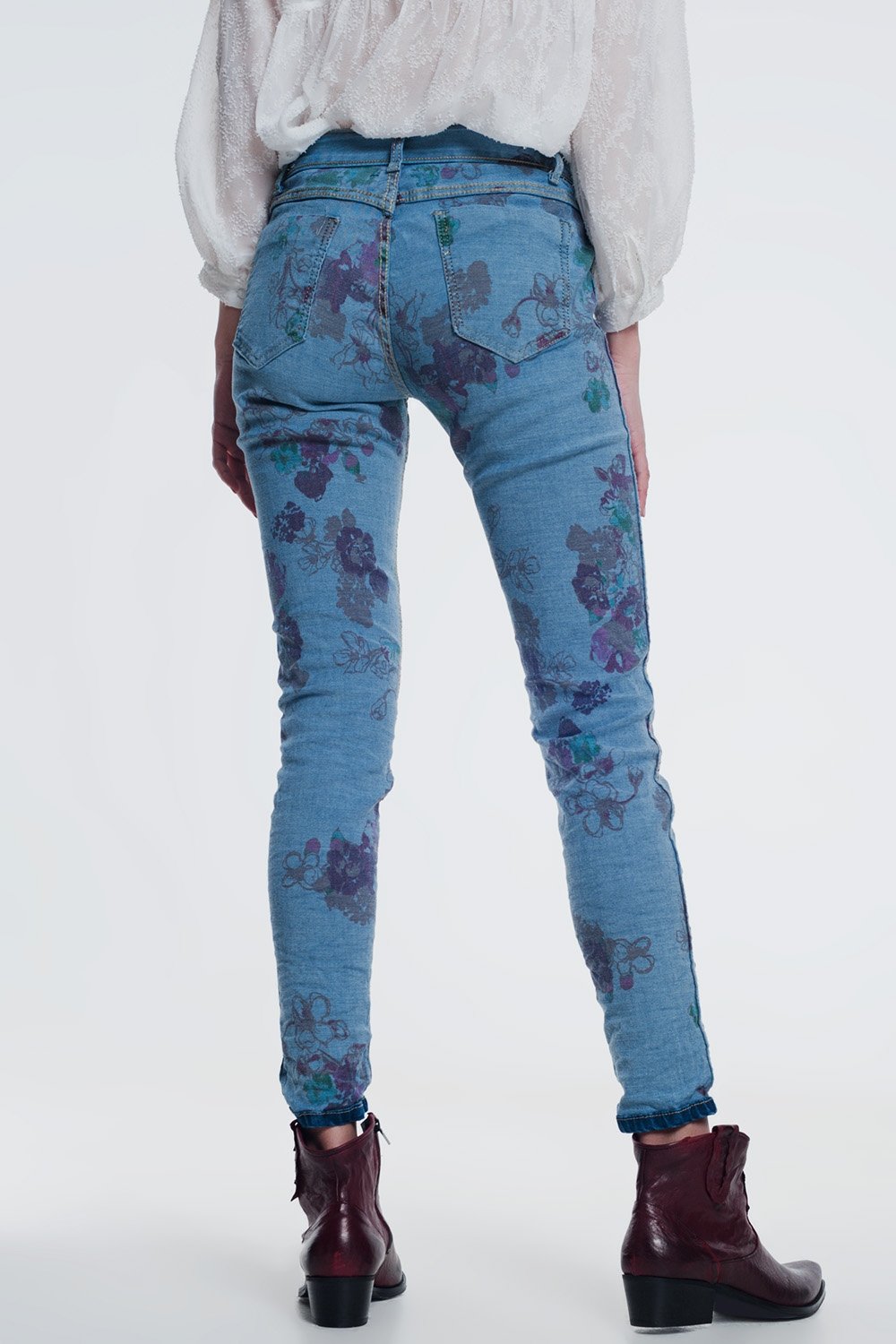 Reversible Wrinkled Denim Skinny Jeans - LOLA LUXE