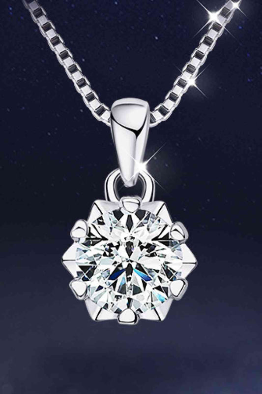 1 Carat Moissanite Pendant Platinum-Plated Necklace - lolaluxeshop