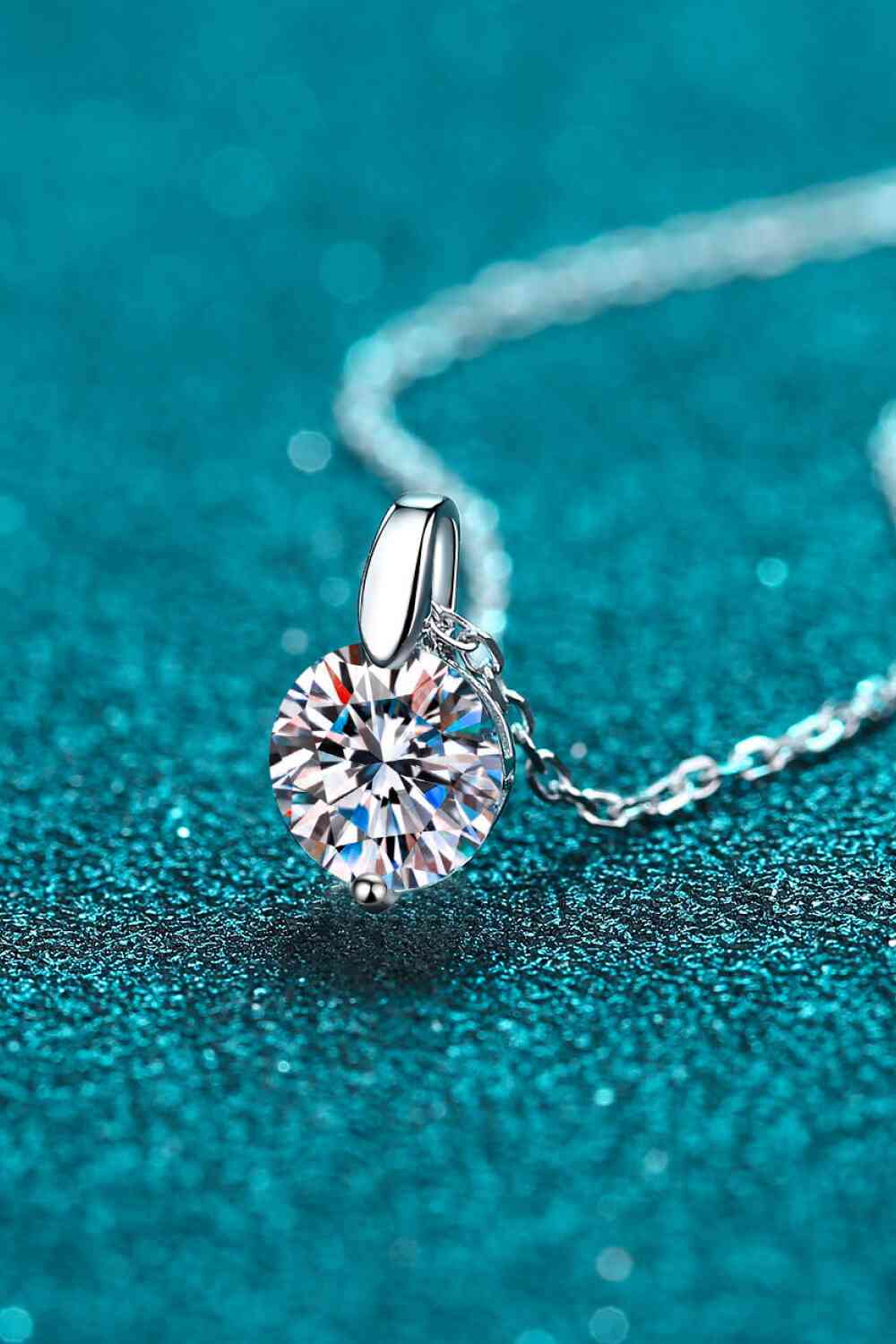 Minimalist 925 Sterling Silver Moissanite Pendant Necklace - lolaluxeshop