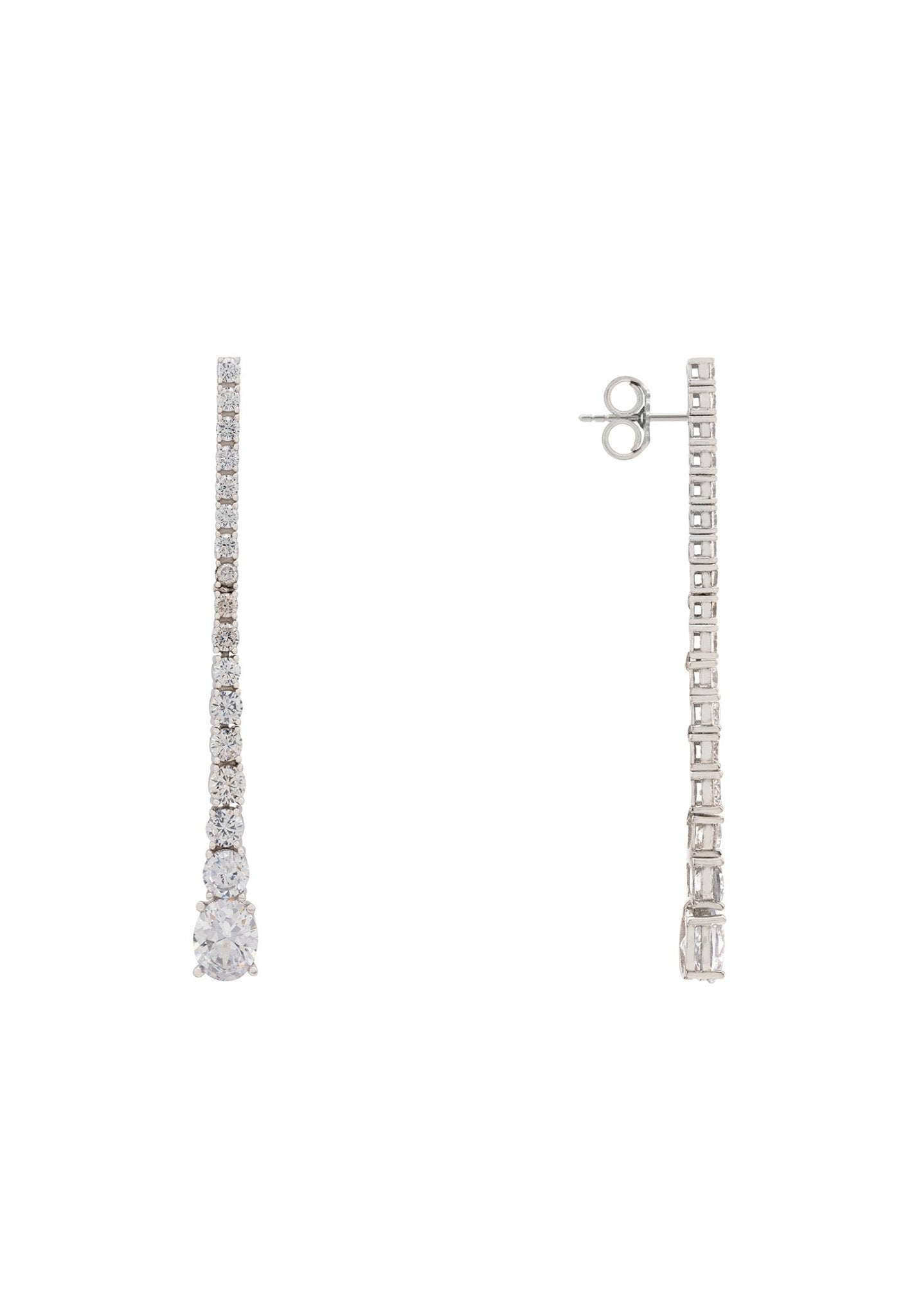 Hollywood Drop Earrings Silver - lolaluxeshop