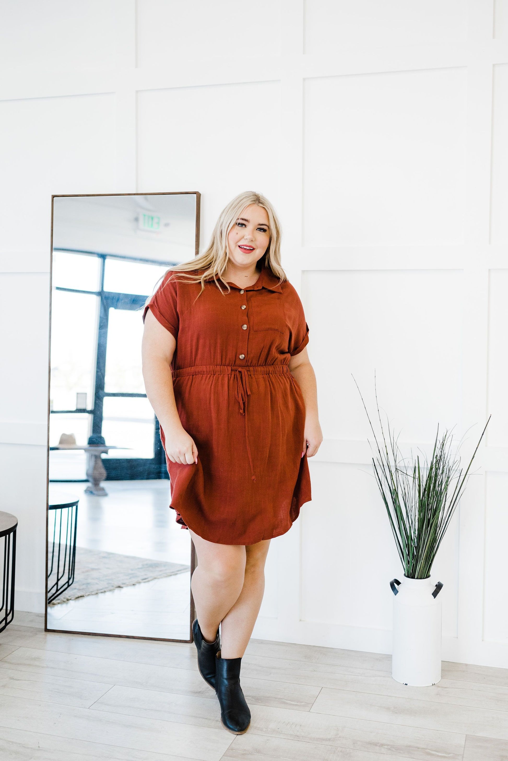 Need Some Love Oversized Shirt Dress- Plus - LOLA LUXE