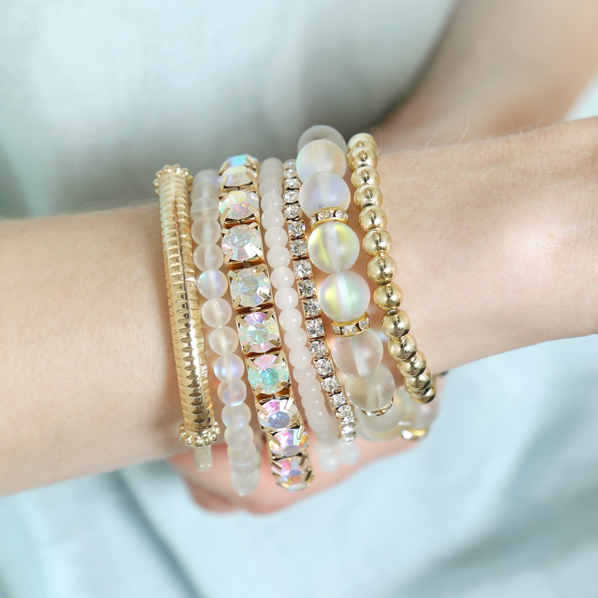 Mermaid Glass Stretch Bracelet - LOLA LUXE