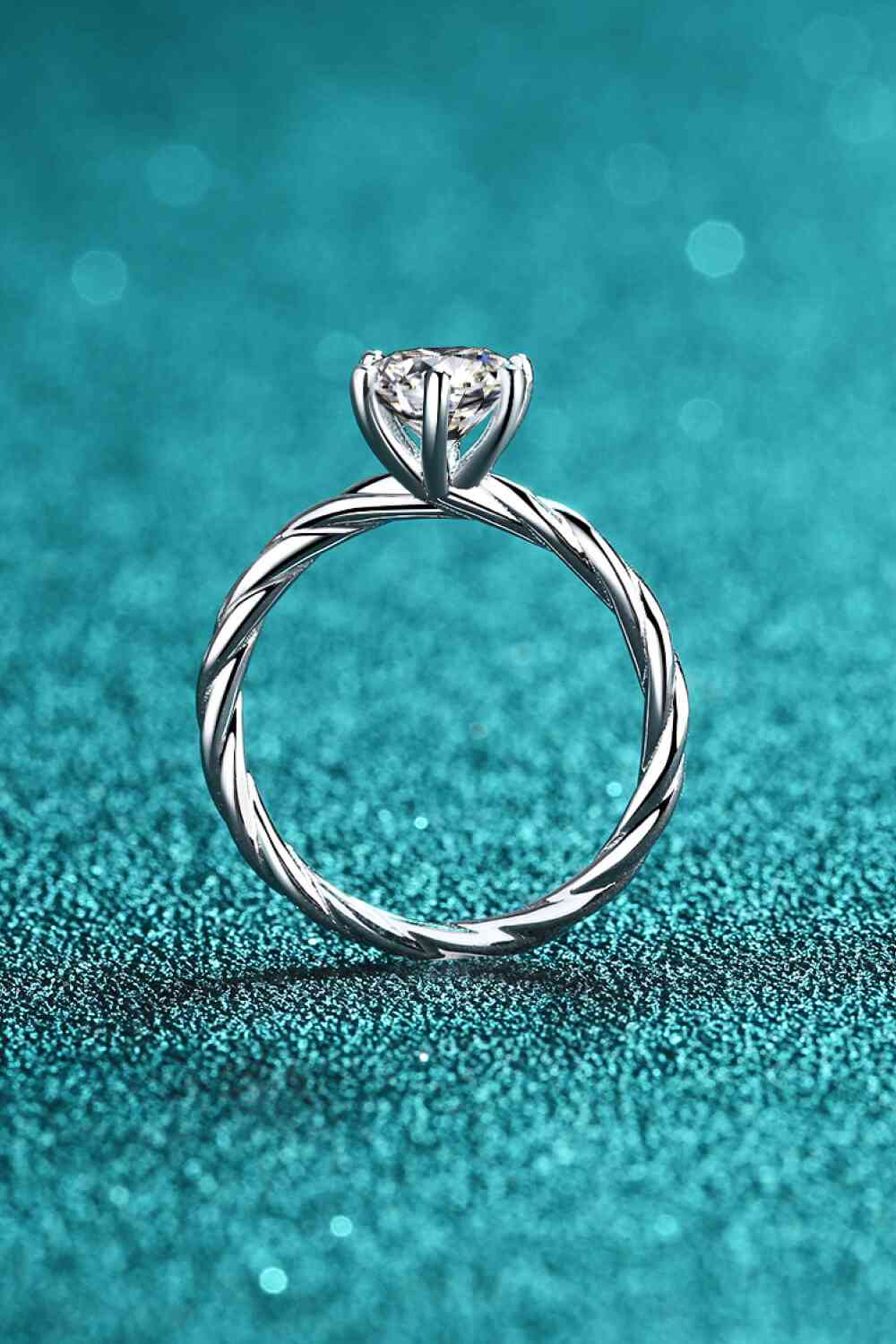 1 Carat Moissanite 6-Prong Twisted Ring - lolaluxeshop