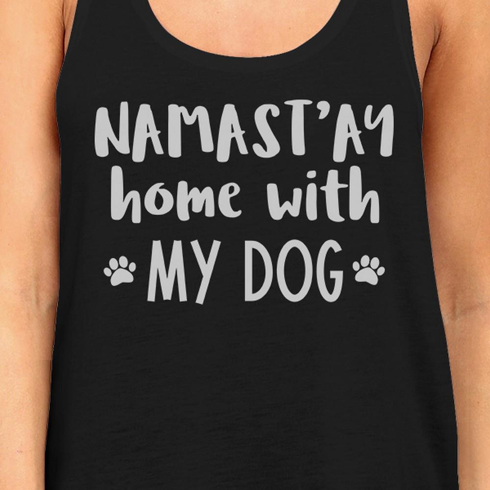 Namastay Home Womens Black Sleeveless Top Cute Gift for Dog Lovers - LOLA LUXE