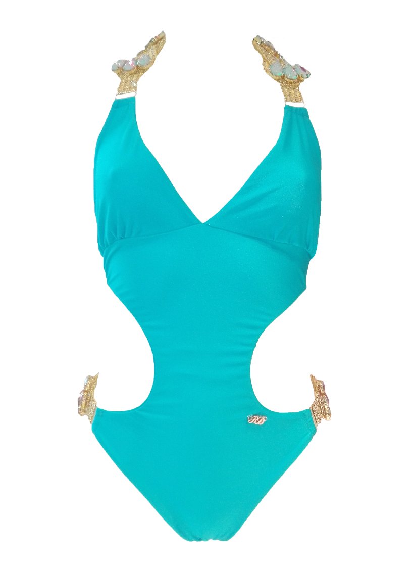 Emma One-Piece Swimsuit - Turquoise - LOLA LUXE