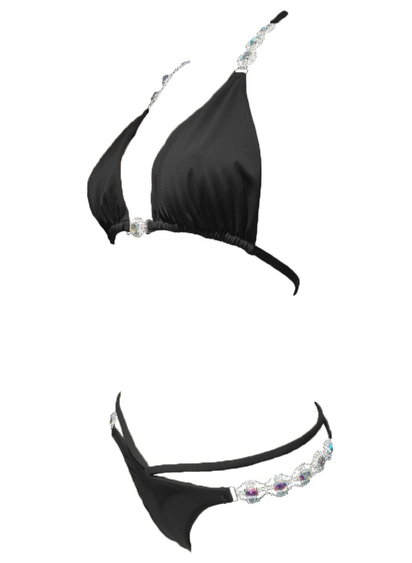 Shanel Triangle Top & Tango Bottom - Black - LOLA LUXE