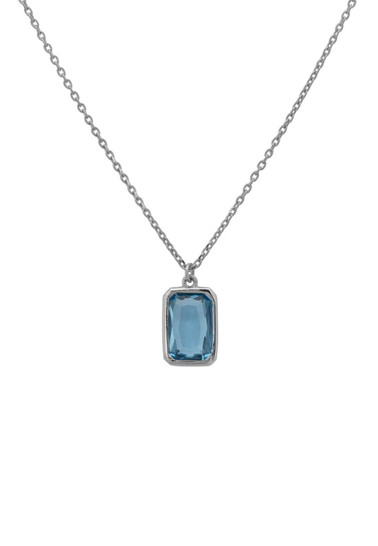 Portofino Necklace Silver Blue Topaz - lolaluxeshop