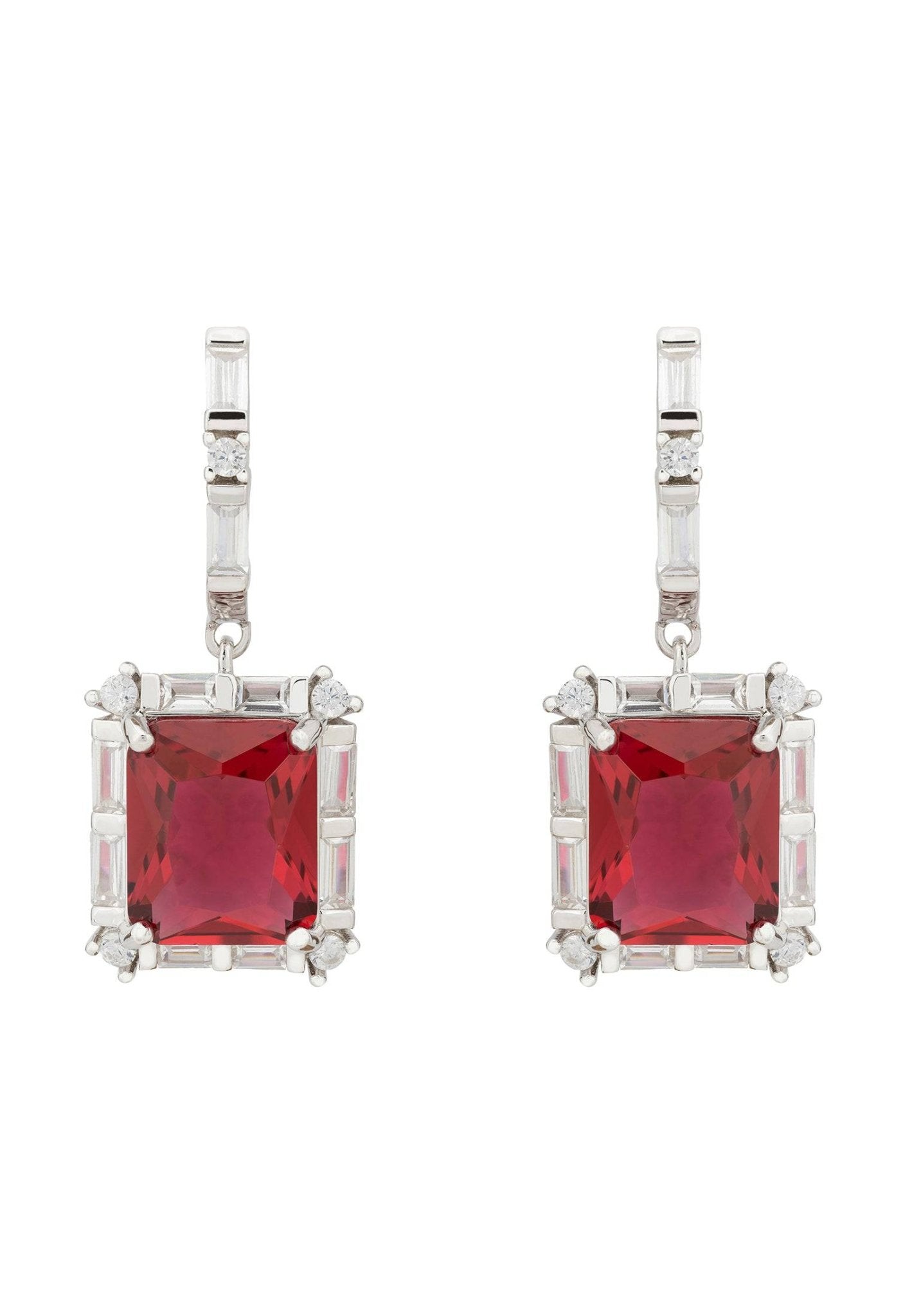 Tudor Silver Earring Ruby - lolaluxeshop