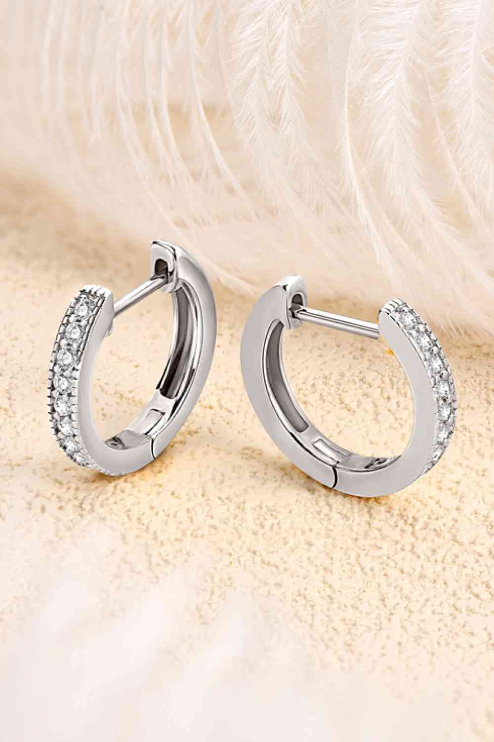 Inlaid Moissanite Hoop Earrings - lolaluxeshop