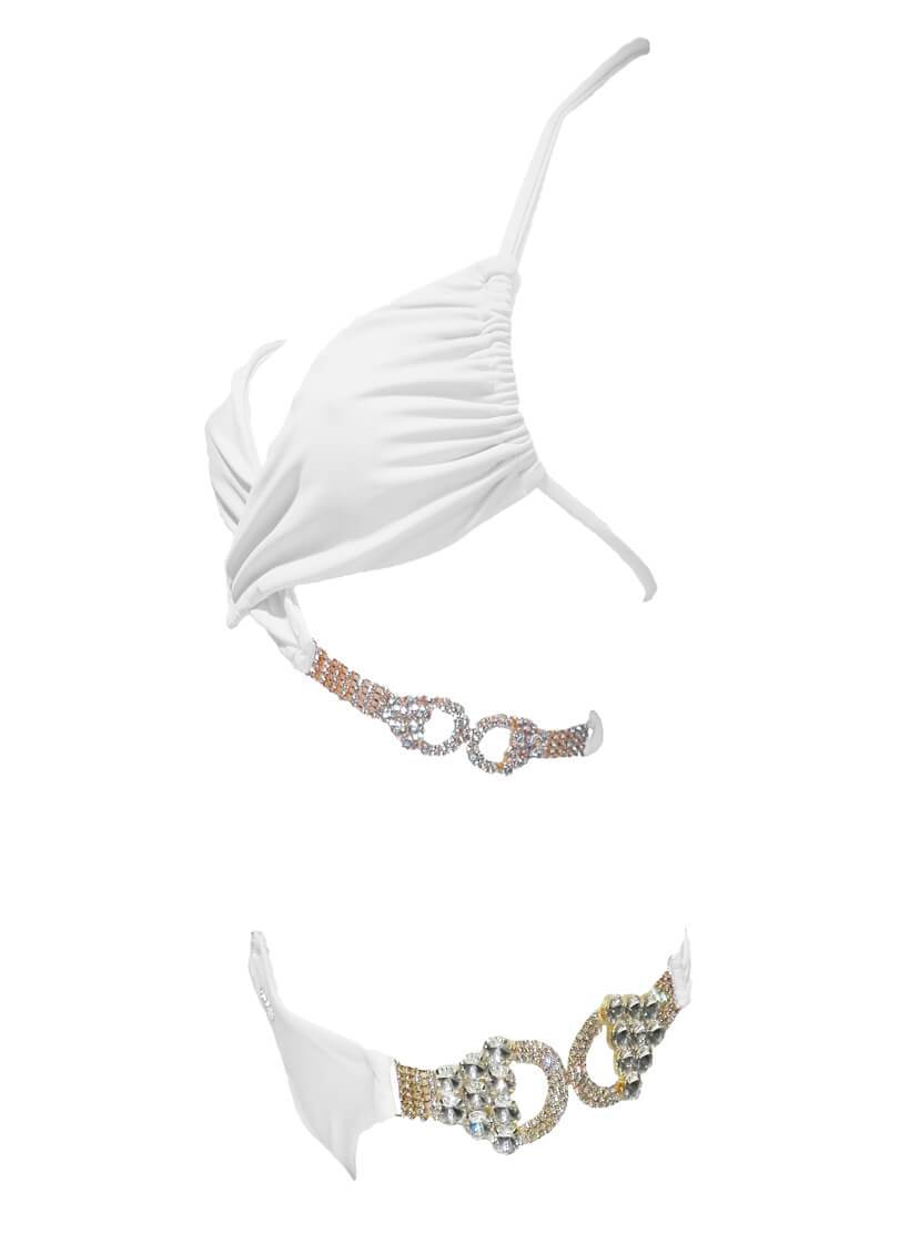 Gina Wrap Top & Skimpy Bottom - White - LOLA LUXE