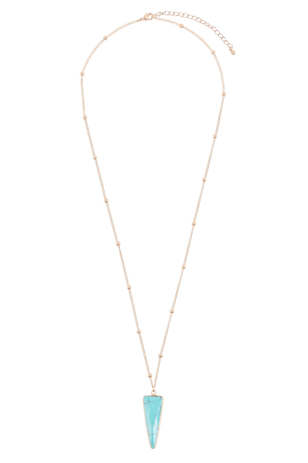 Hdn3119 - Arrowhead Shape Stone Pendant Necklace - LOLA LUXE