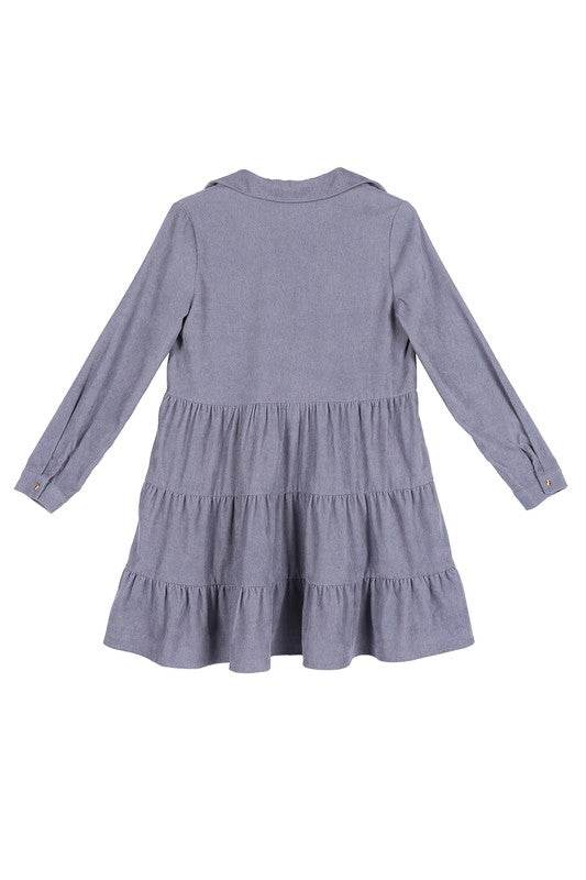 Corduroy tiered dress - LOLA LUXE