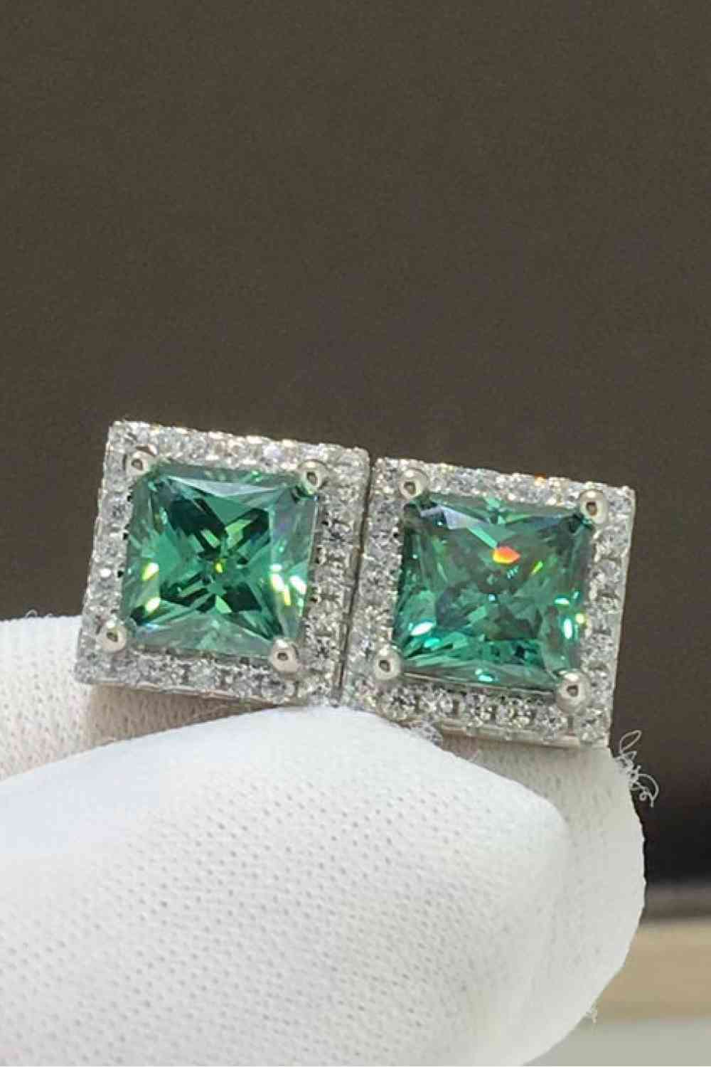 2 Carat Moissanite Square Stud Earrings - lolaluxeshop