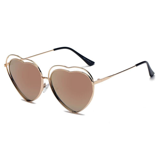 MESA | Women Metal Halo Wire Art Heart Shape Color Lens Sunglasses - lolaluxeshop