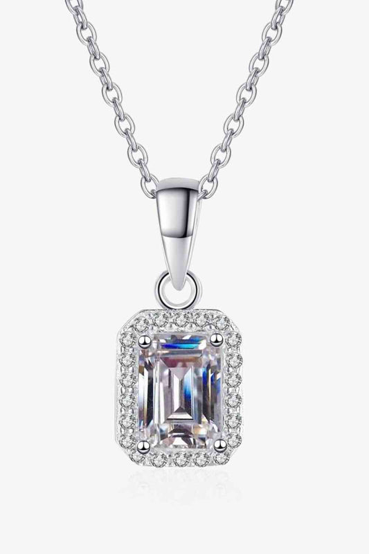 Square Moissanite Pendant Chain Necklace - lolaluxeshop