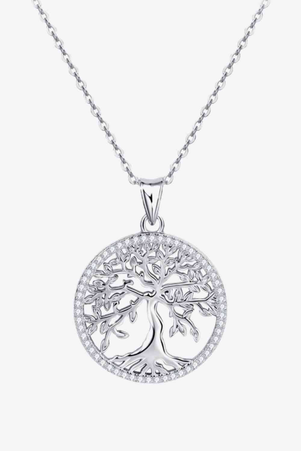 Adored 925 Sterling Silver Moissanite Tree Pendant Necklace - lolaluxeshop