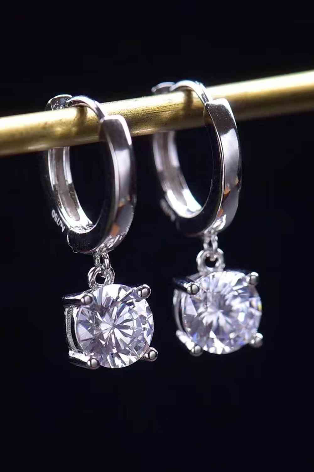 Feel The Surprise 1 Carat Moissanite Platinum-Plated Drop Earrings - lolaluxeshop