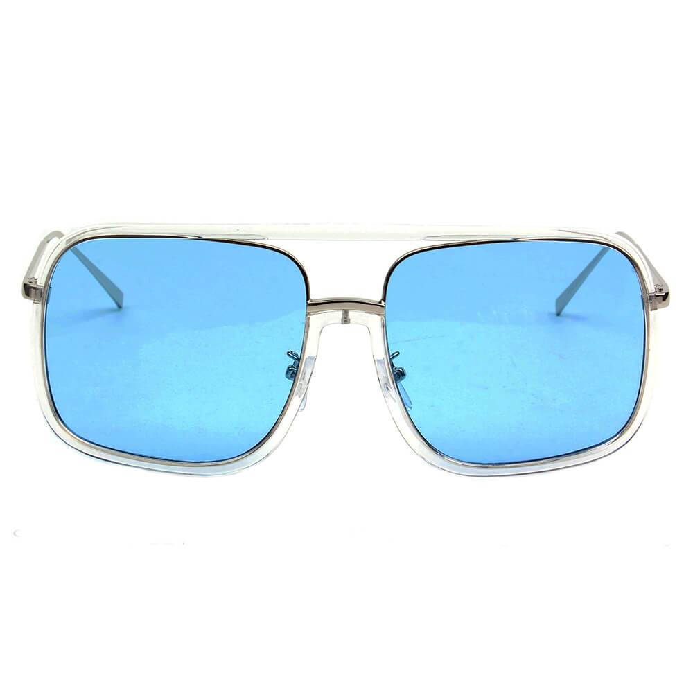 MAGNA | Oversized Pillowed Square Fashion Rim Aviator Design Sunglasses - lolaluxeshop