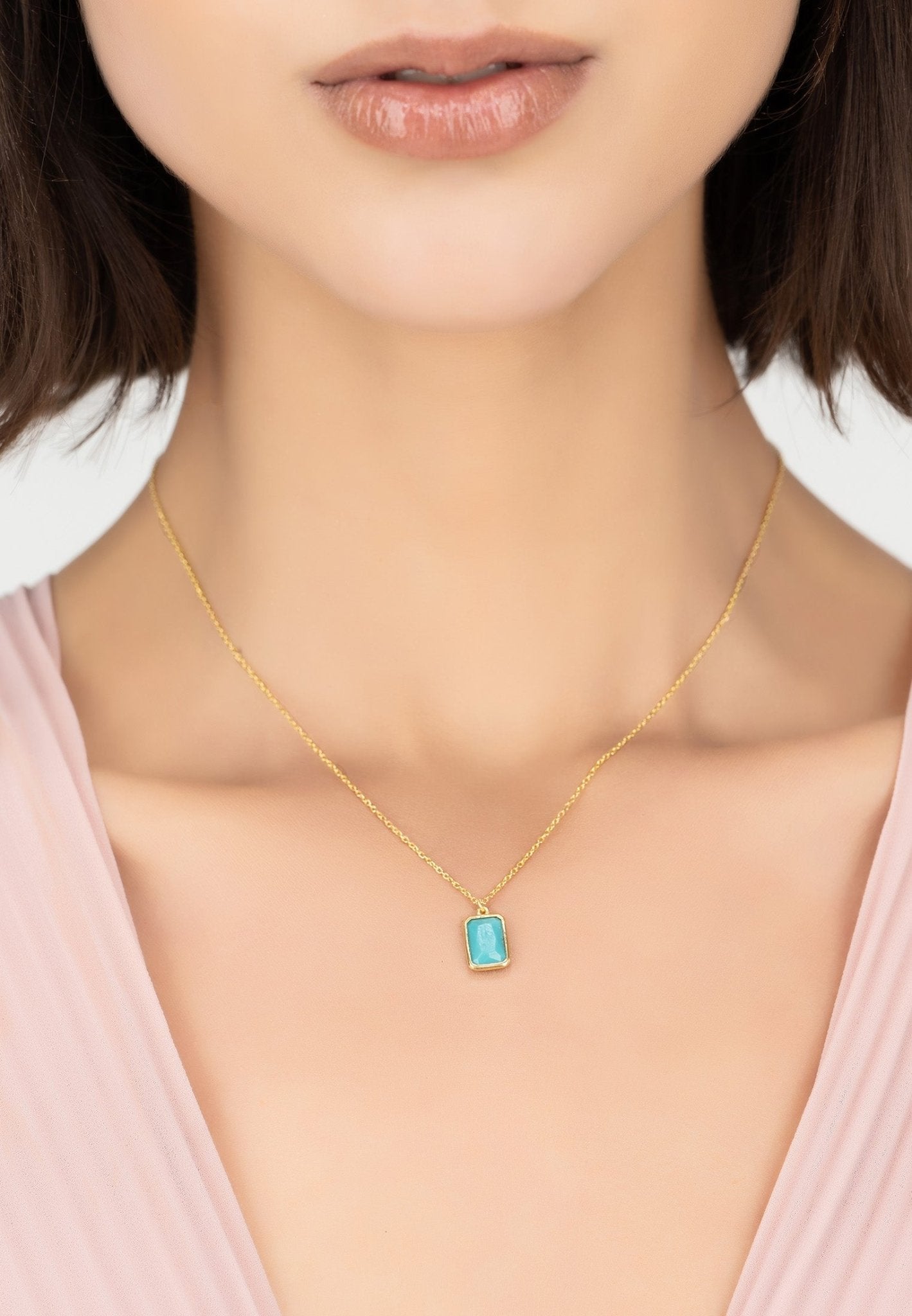 Portofino Necklace Gold Turquoise - lolaluxeshop