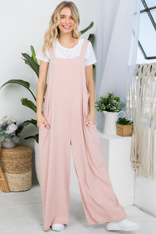 PLUS SLEEVELESS WIDE LEG JUMPSUITS - LOLA LUXE