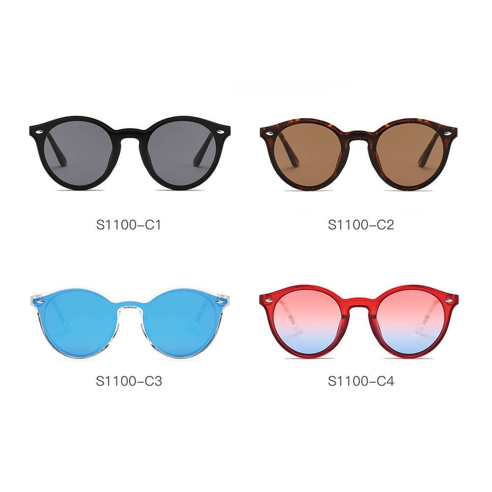 CROSBY | Unisex Fashion Retro Round Horn Rimmed Sunglasses - lolaluxeshop