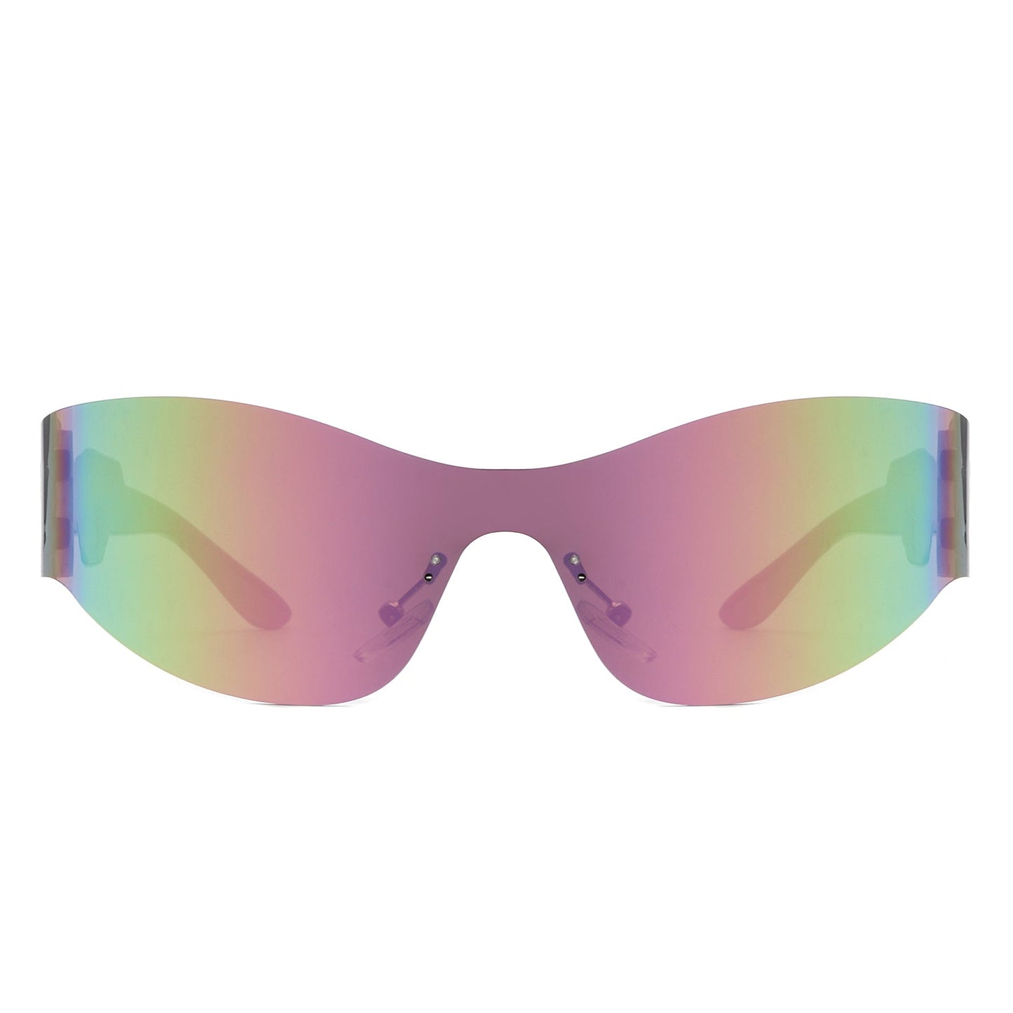 Galadriel - Futuristic Mirrored Cyberpunk Sport Reflective Shield Sunglasses - lolaluxeshop