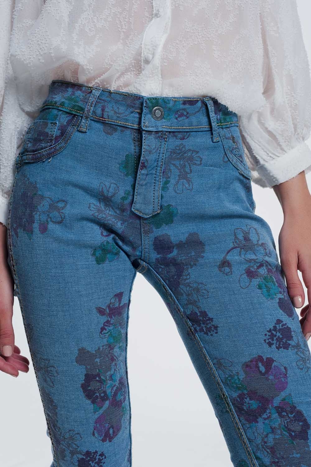 Reversible Wrinkled Denim Skinny Jeans - LOLA LUXE