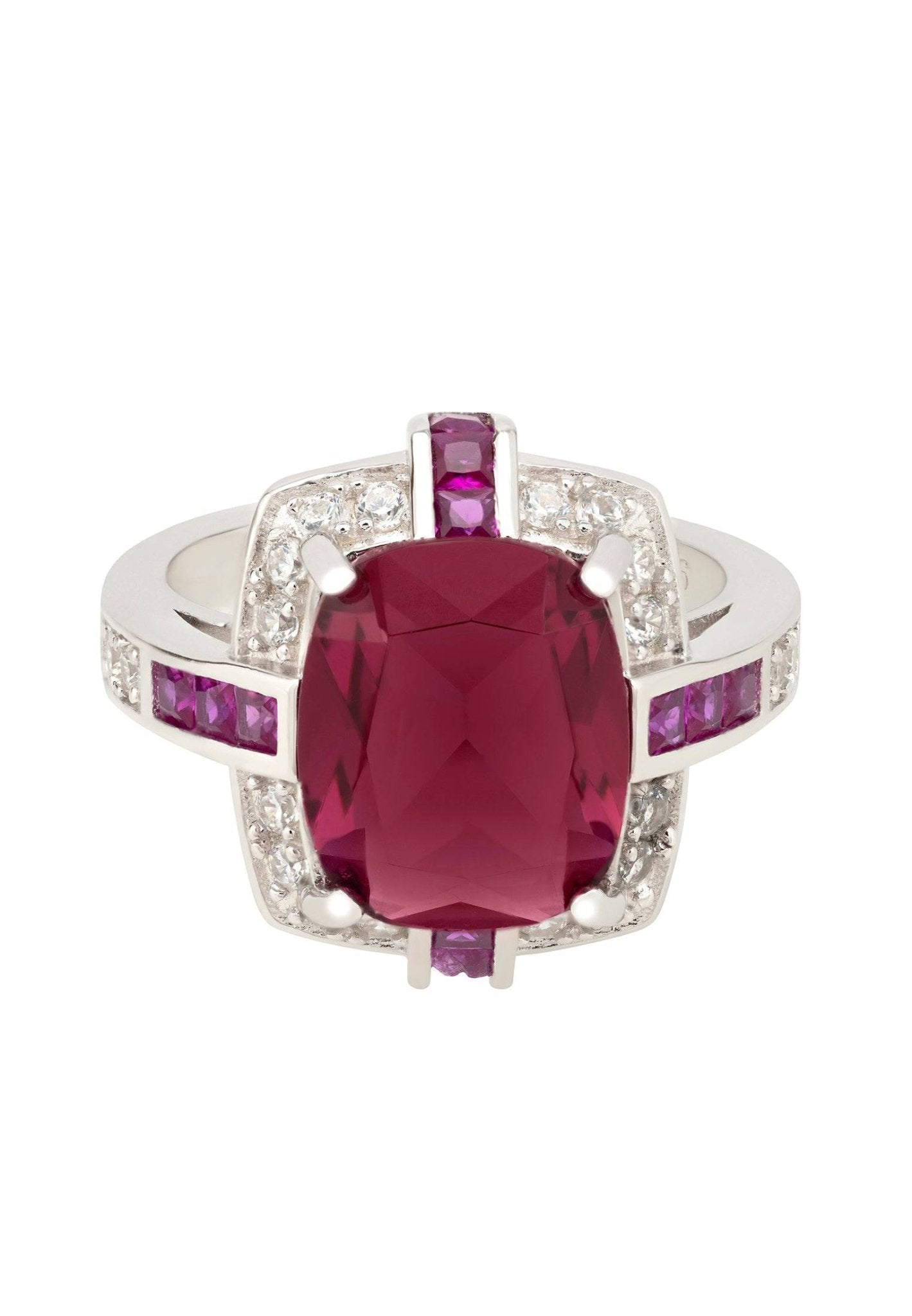 Clarence Silver Ring Ruby - lolaluxeshop