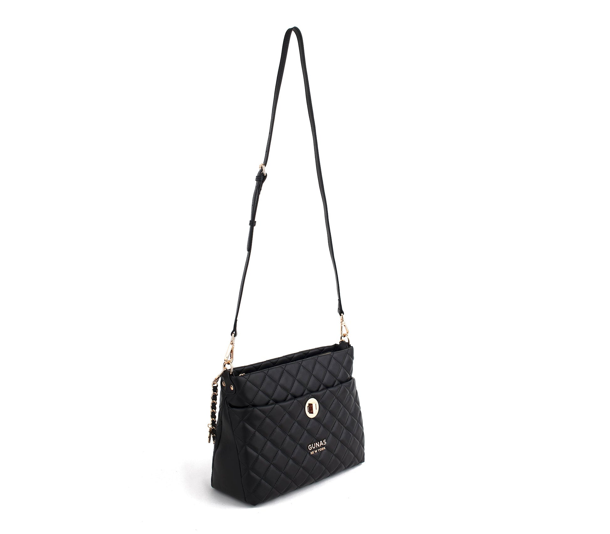 Koi - Black Quilted Vegan Leather Purse - lolaluxeshop