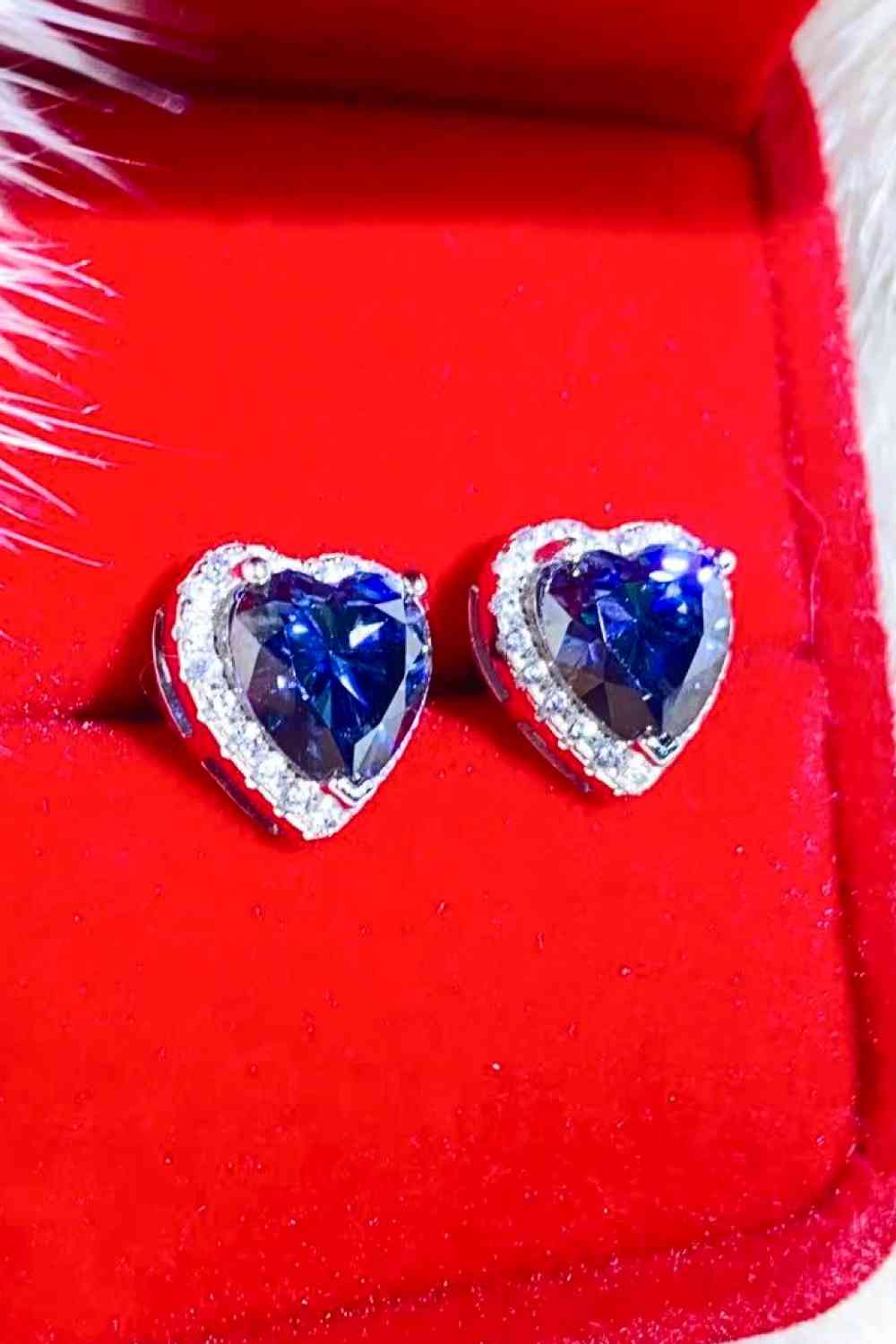 4 Carat Moissanite Heart-Shaped Stud Earrings - lolaluxeshop