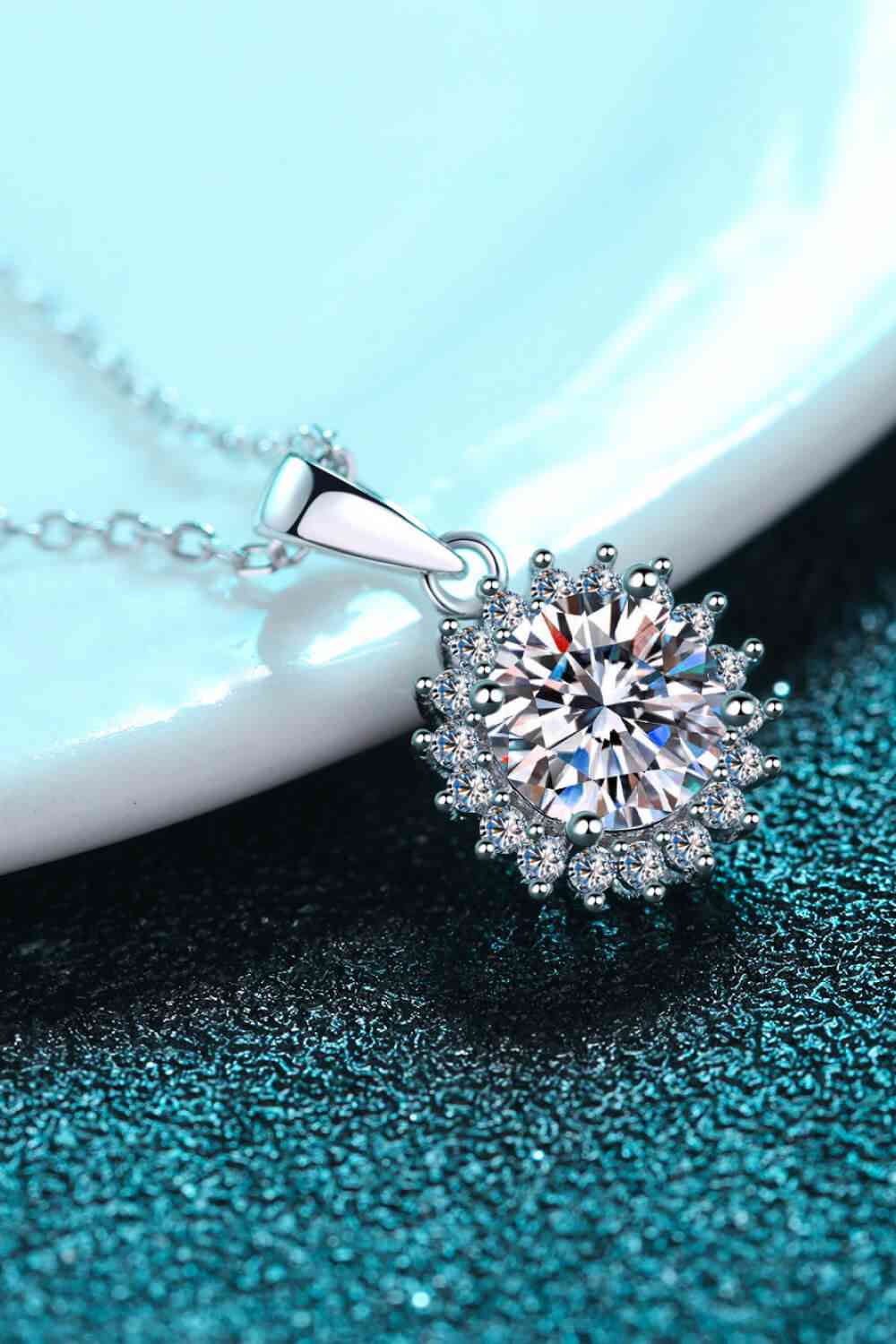 925 Sterling Silver Moissanite Pendant Necklace - lolaluxeshop