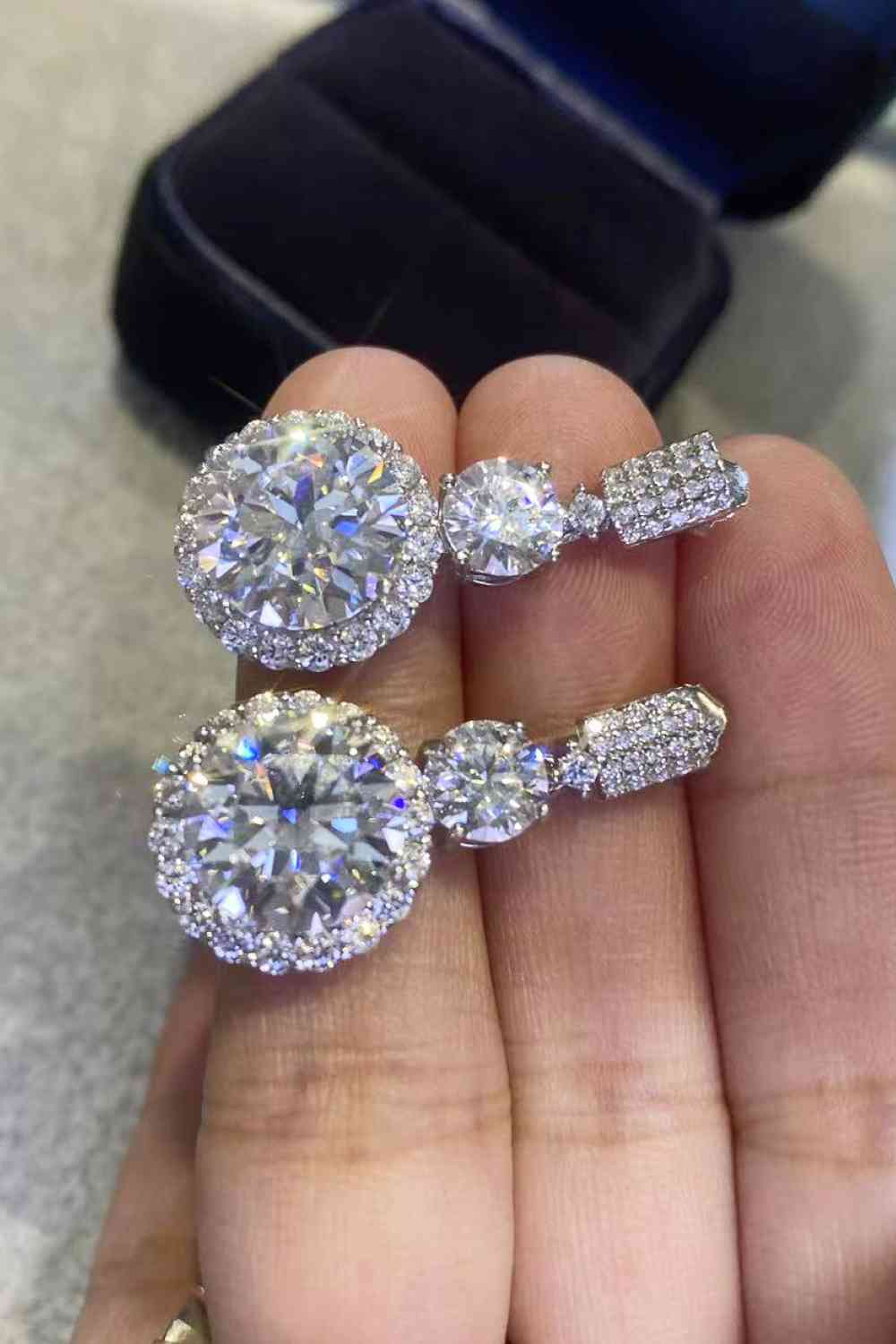 12 Carat Moissanite Platinum-Plated Drop Earrings - lolaluxeshop