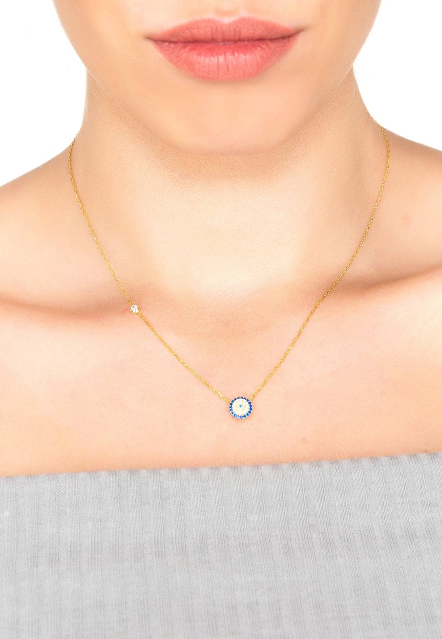 Evil Eye Necklace Gold - lolaluxeshop