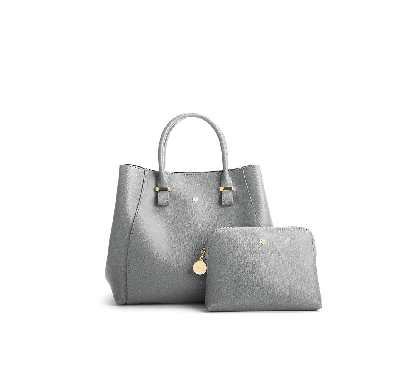 Jane - Grey Vegan Leather Satchel - lolaluxeshop