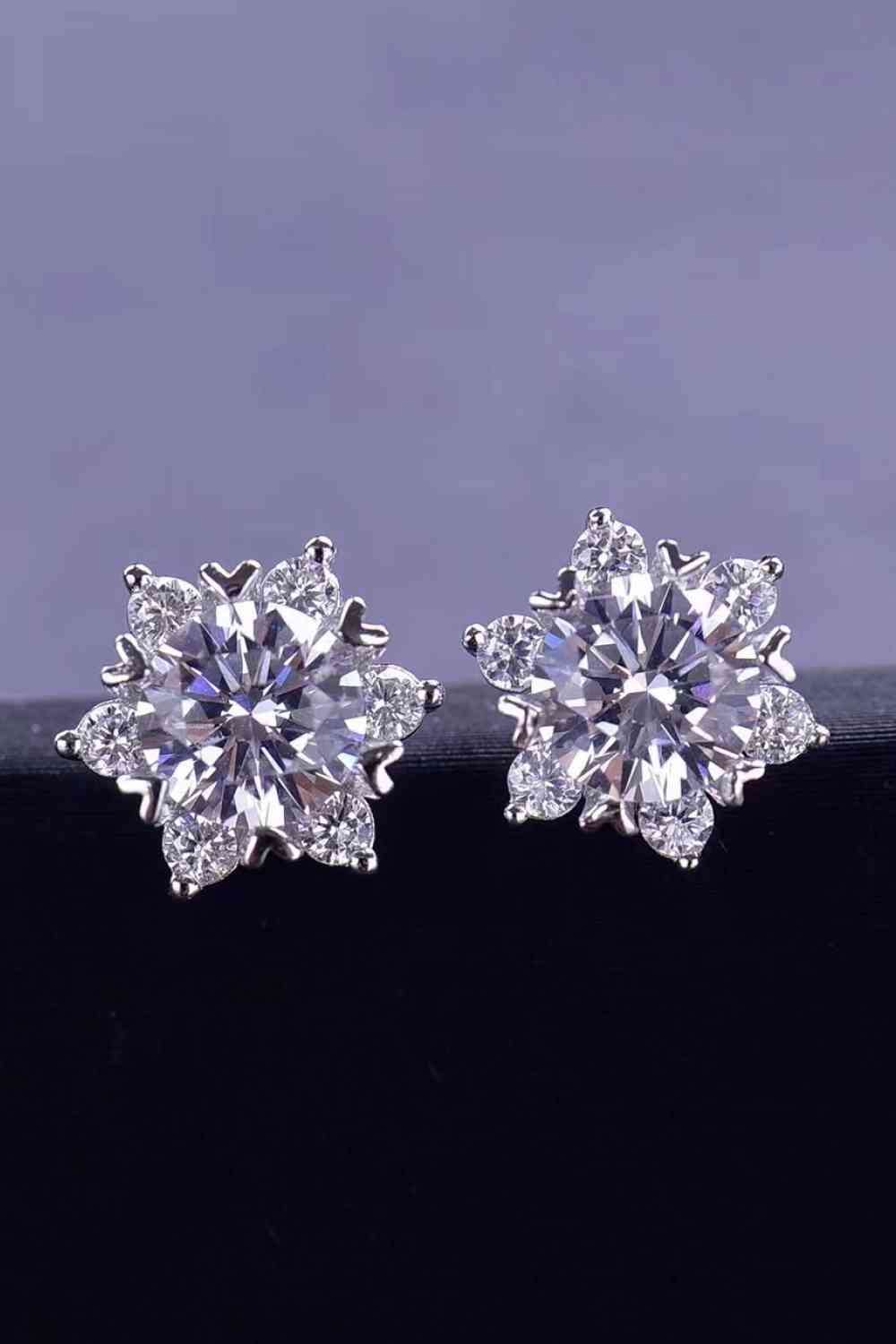 2 Carat Moissanite Floral Stud Earrings - lolaluxeshop