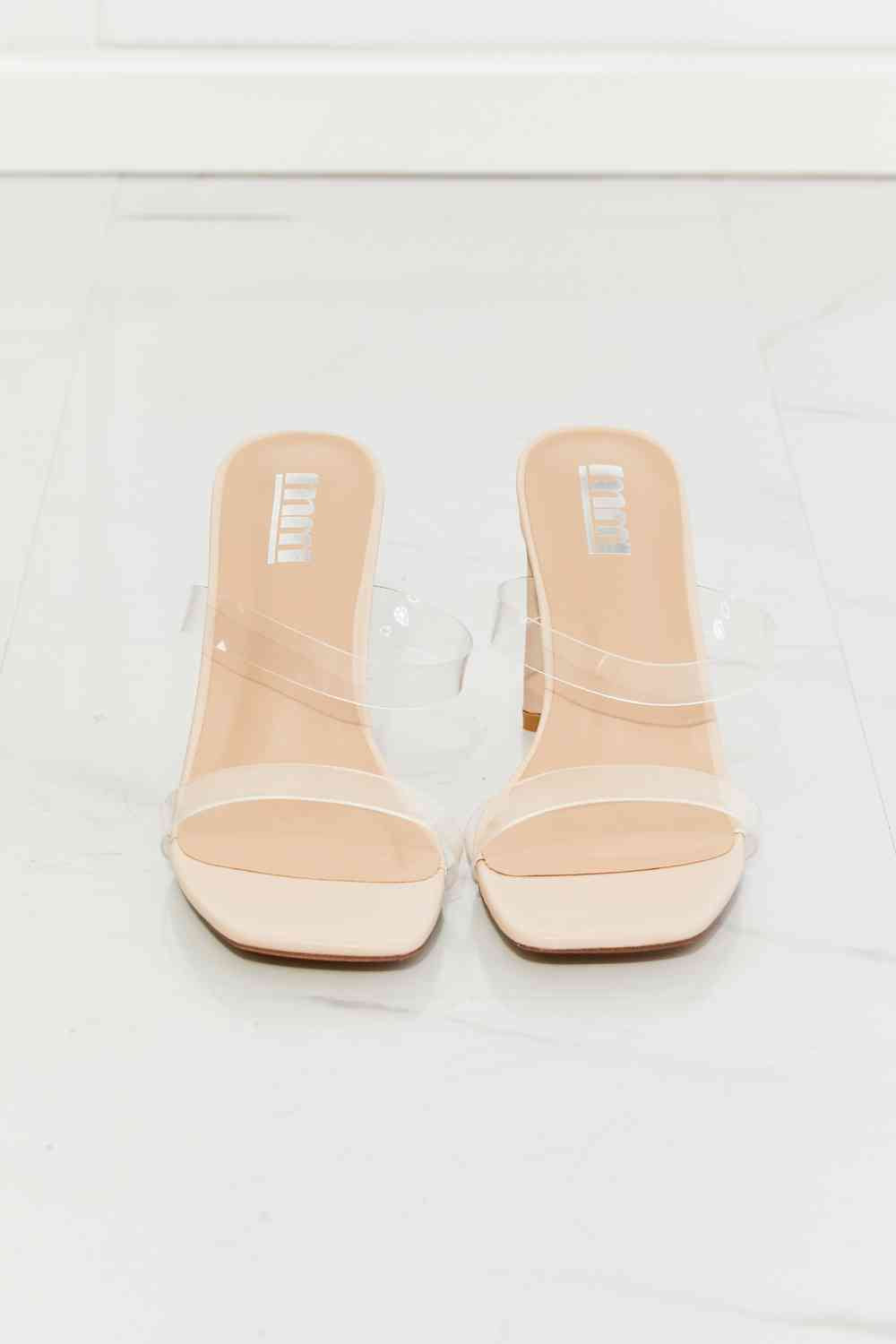 MMShoes Walking On Air Transparent Double Band Heeled Sandal - lolaluxeshop