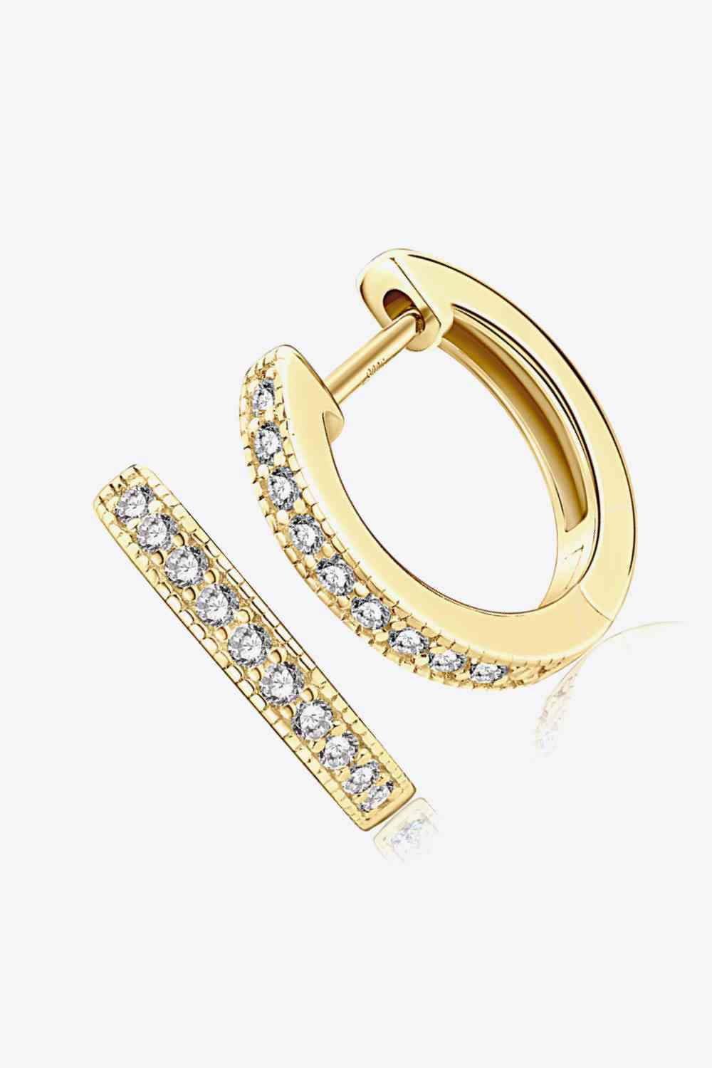 Inlaid Moissanite Hoop Earrings - lolaluxeshop