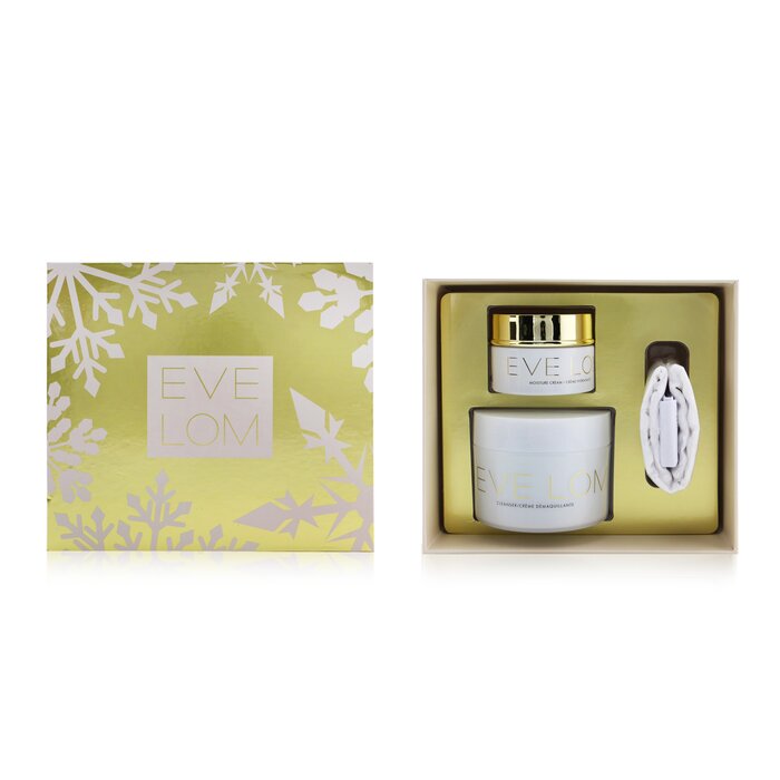 EVE LOM - Begin & End Gift Set: Cleanser 200ml/6.8oz + Moisture Cream 50ml/1.6oz + Muslin Cloth - LOLA LUXE