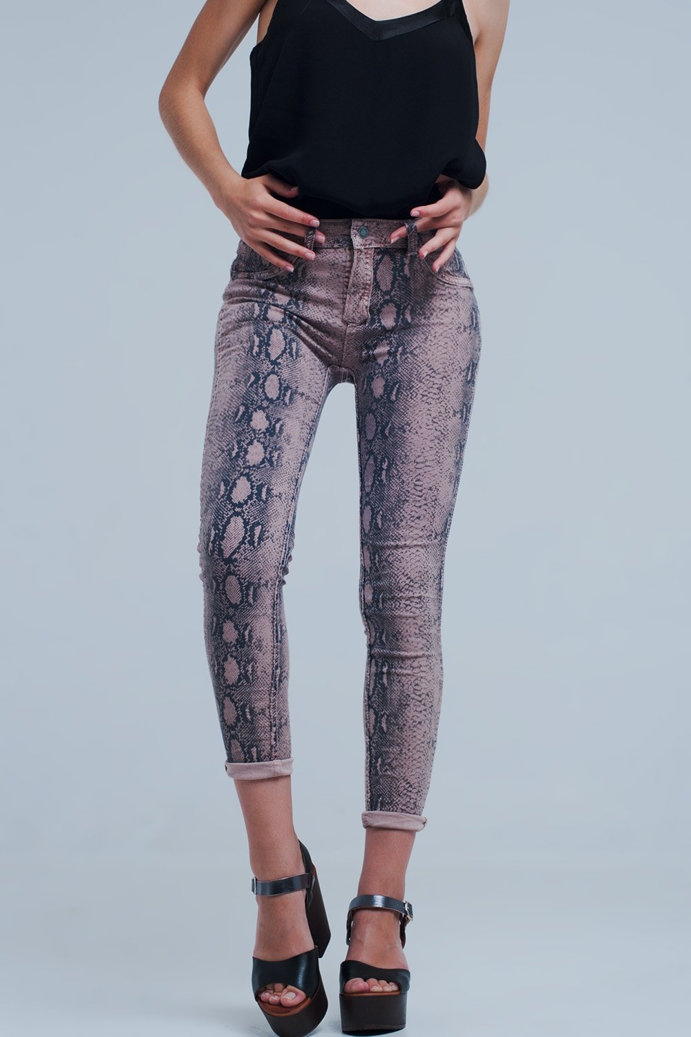 Reversible Animal Print Pink Jeans - LOLA LUXE