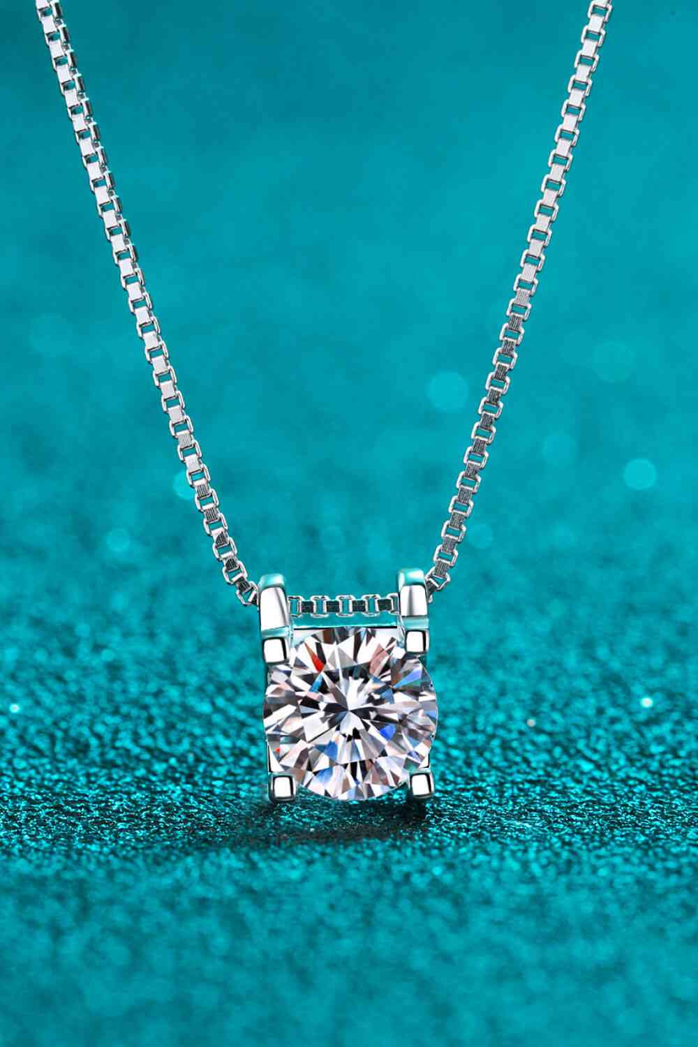 1 Carat Moissanite 925 Sterling Silver Chain Necklace - lolaluxeshop