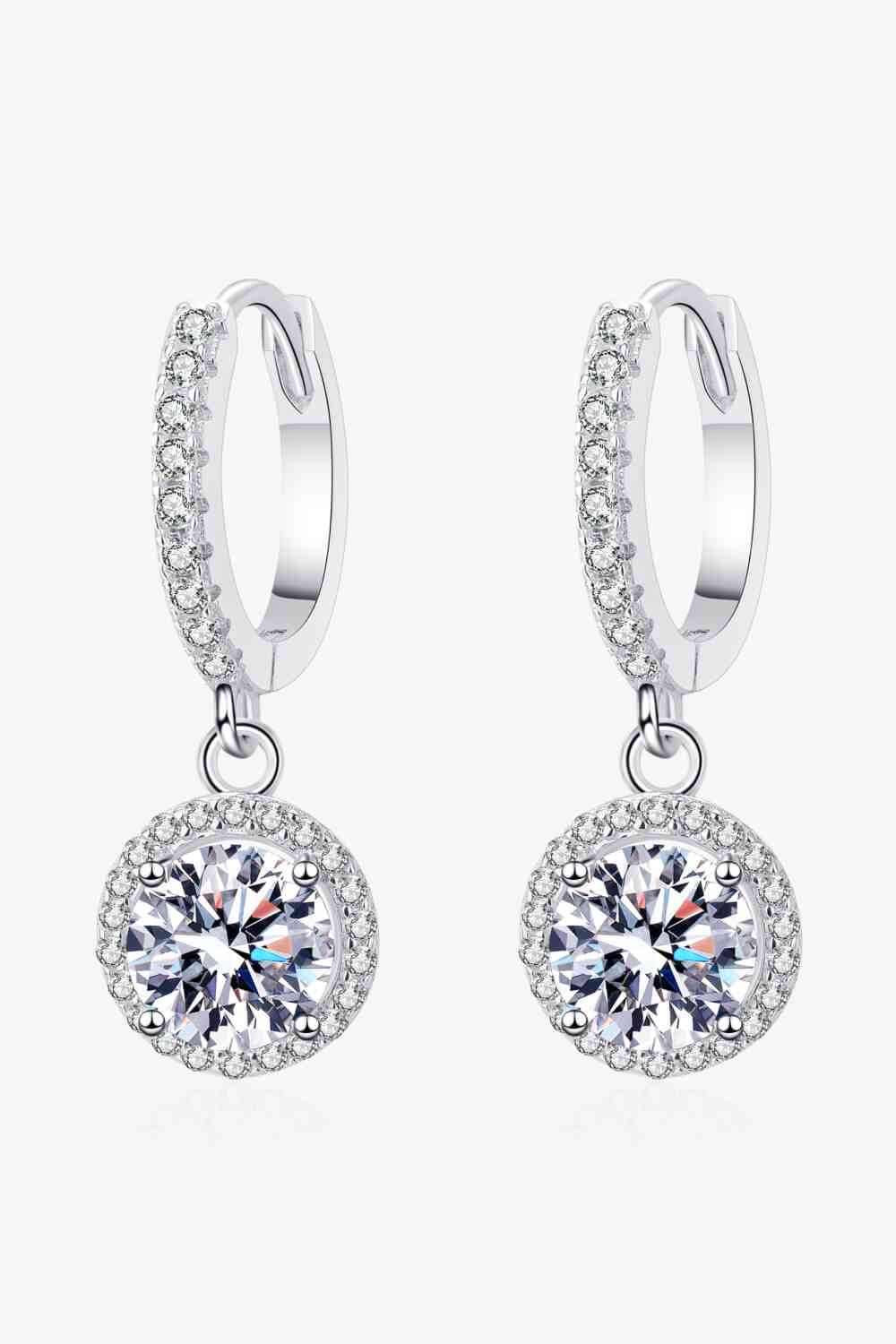 Moissanite Round-Shaped Drop Earrings - lolaluxeshop